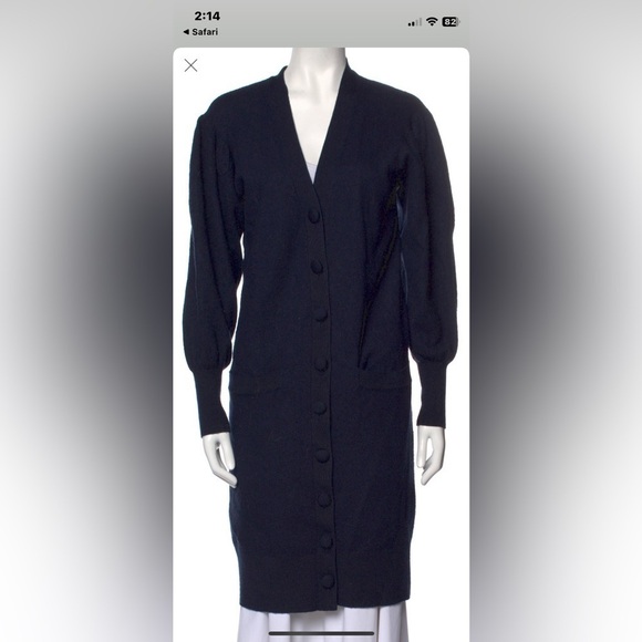 Ulla Johnson Merino‎ Wool Cardigan Navy L - Picture 2 of 8